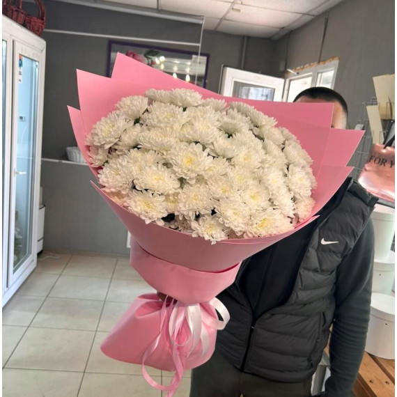 Арт. 0708. Букент-гигант из кустовых хризантем 15шт