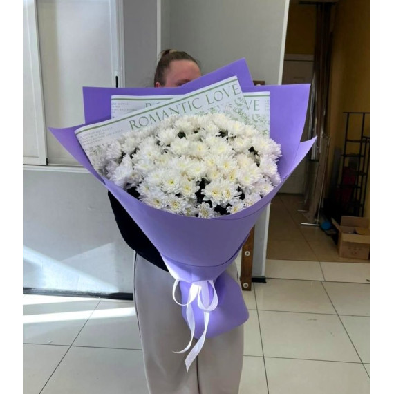 Ар. 0712. Букет-гигант из кустовых хризантем 15шт