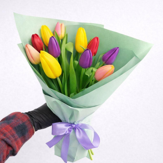 Арт. 0737. Тюльпаны 11шт, оформление