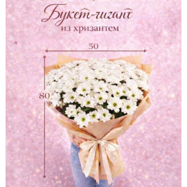 Арт. 0706. Акция! Букеты - гиганты из кустовых хризантем! 15шт с оформлением