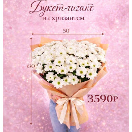 Арт. 0706. Акция! Букеты - гиганты из кустовых хризантем! 15шт с оформлением